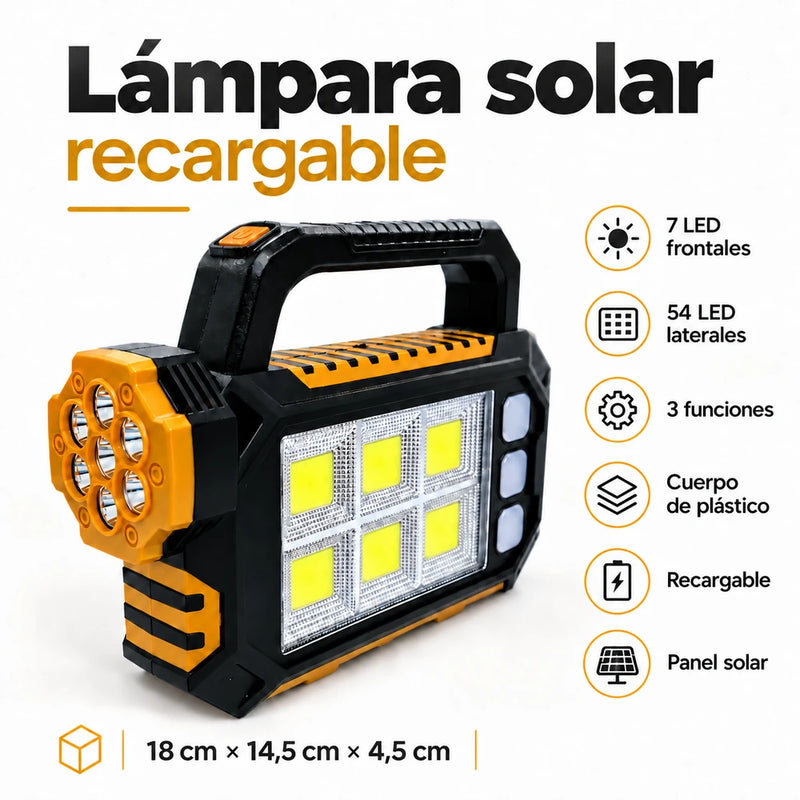 Linterna Solar Multifuncional Recargable