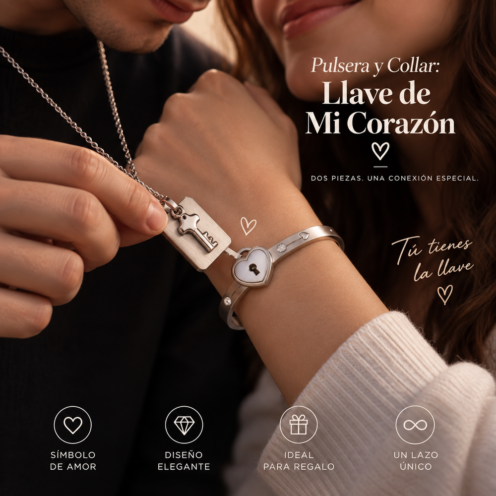 Collar y Pulsera: Llave de Mi Corazón