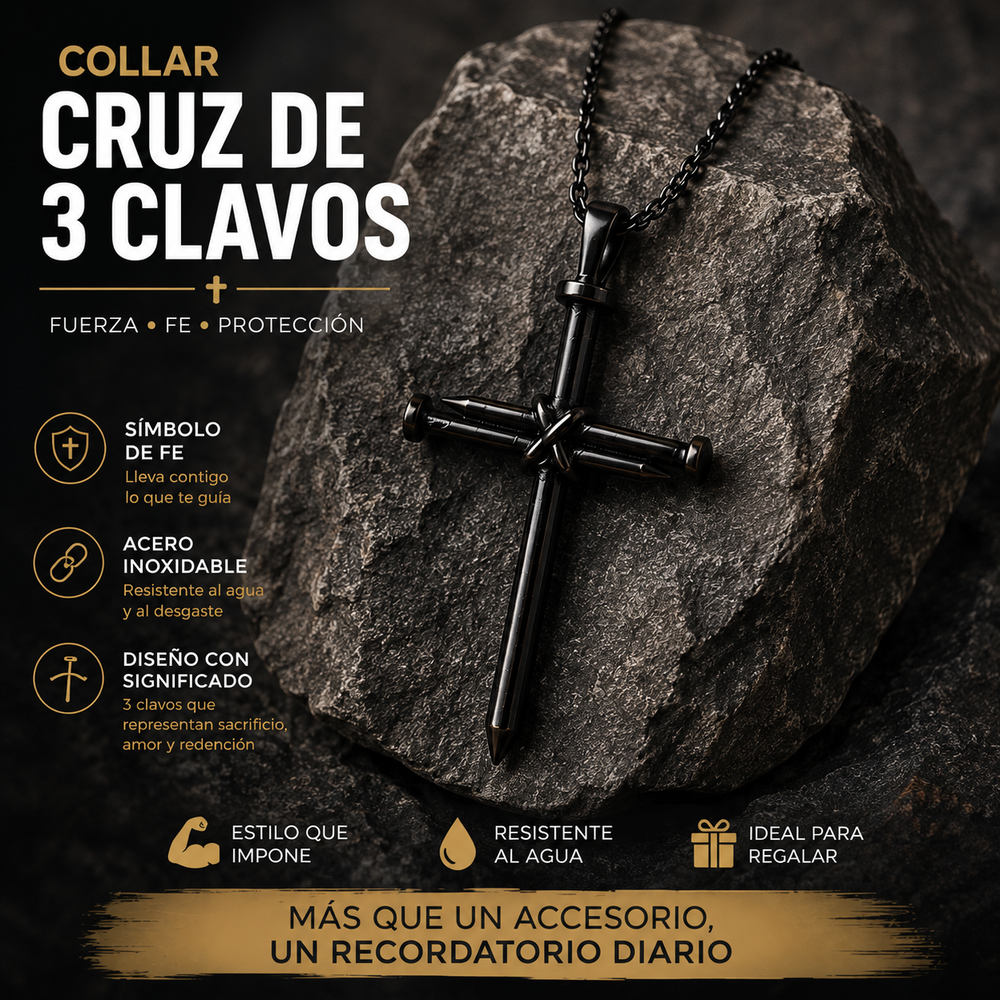 Cadena Cruz de 3 Clavos