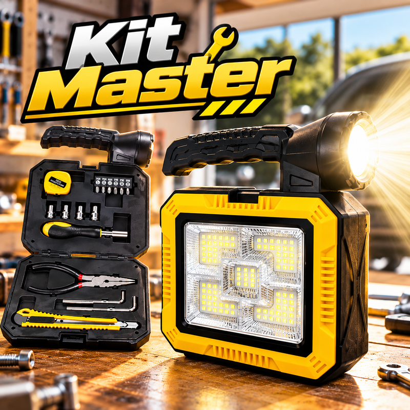 KitMaster - Lámpara Solar con Kit de Herramientas
