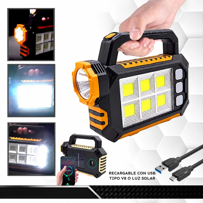 Linterna Solar Multifuncional Recargable